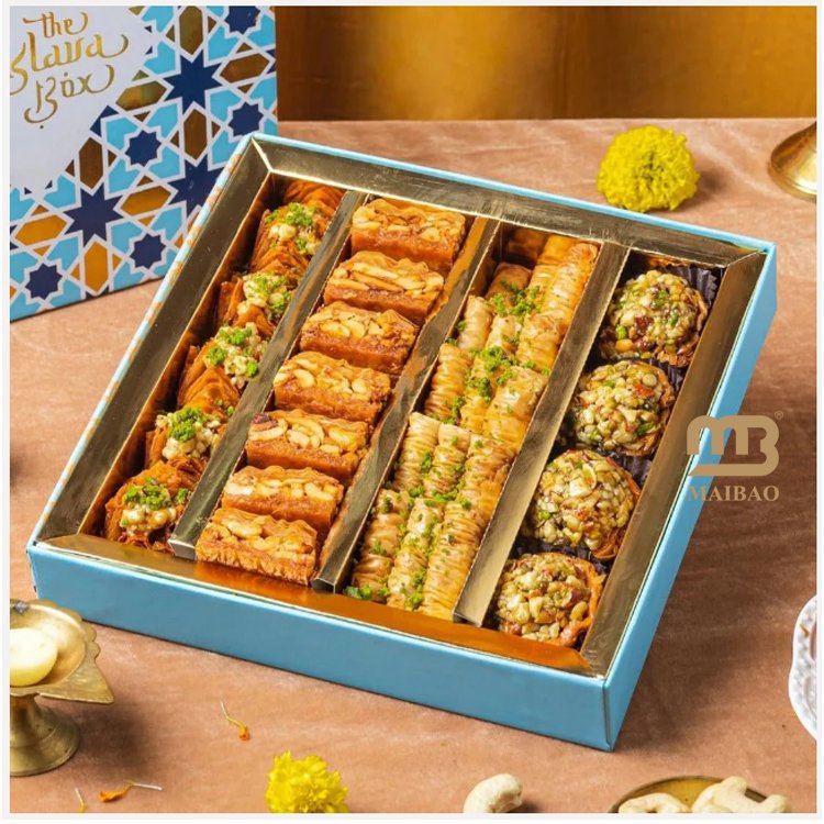 Custom Dessert Packaging Box For Date Luxury Date Packaging Chocolate Paper Box, Takeaway Pastry Baklava Cake Bakery Packing Box