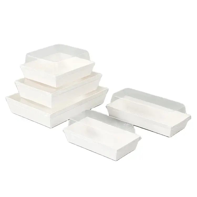 Factory Wholesale fast food packaging cardboard packing Plastic Transparent food boxes takeaway packaging food packing box