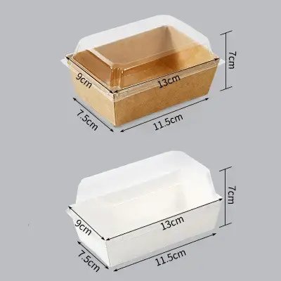 Factory Wholesale fast food packaging cardboard packing Plastic Transparent food boxes takeaway packaging food packing box