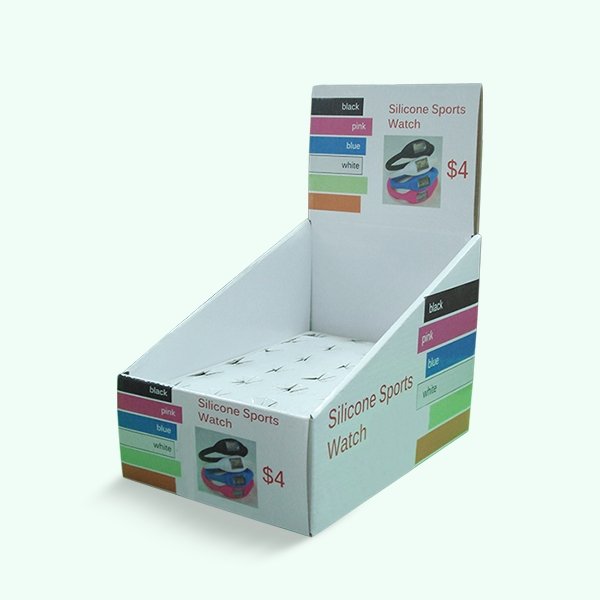 Custom Print Template Paper Tabletop Display Cardboard Tear Away Countertop Display Box for Snacks