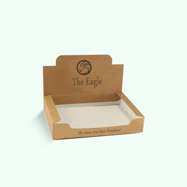Custom Print Template Paper Tabletop Display Cardboard Tear Away Countertop Display Box for Snacks