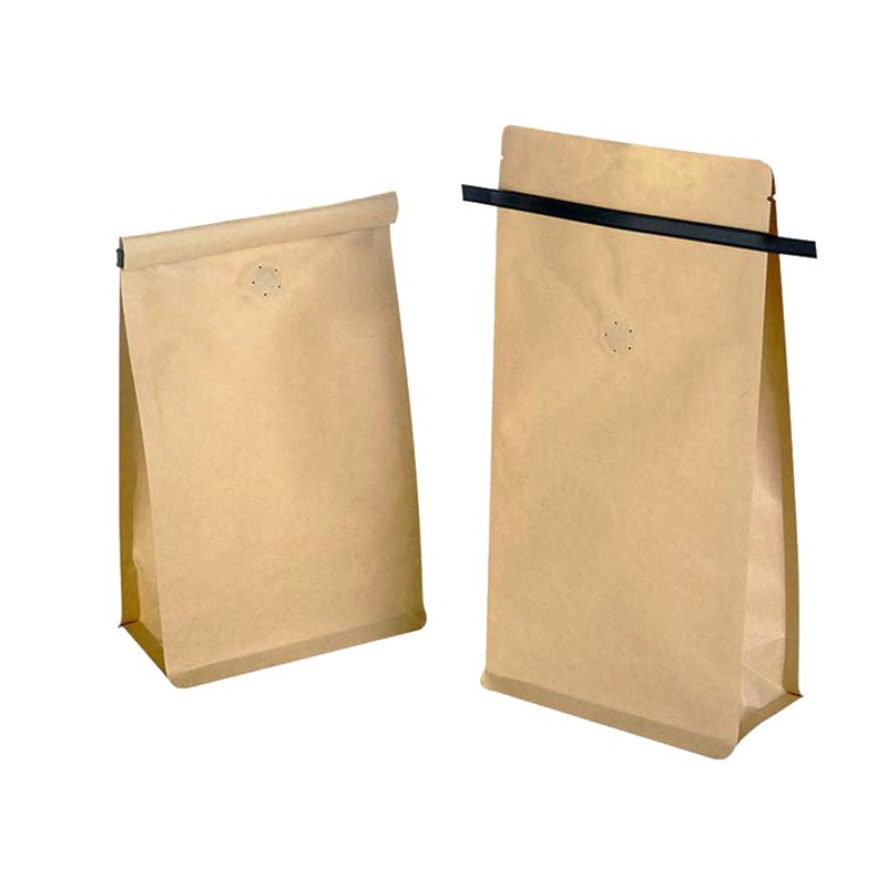 Custom 8Oz 180Micron Matt Black Kraft Paper/PA/CPP Inventory Foil Lined Wide Bottom Coffee Packaging Bags With Valve And Tin Tie