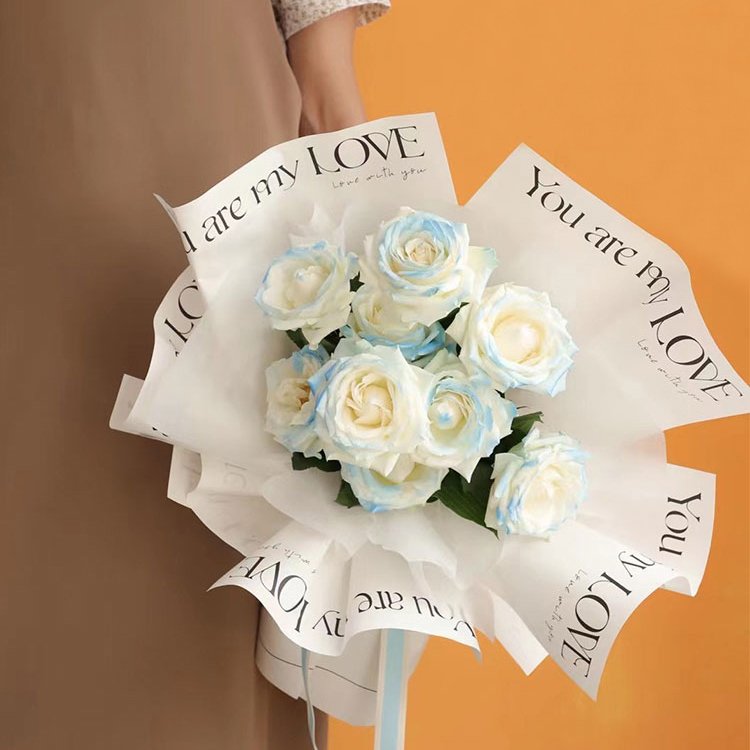 Wholesale Gift Waterproof Wrap Package Tissue Paper Simple Pearlescent Film Flower Wrapping Paper