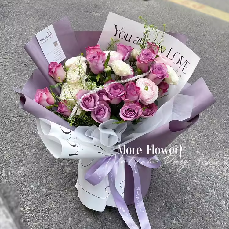 Wholesale Gift Waterproof Wrap Package Tissue Paper Simple Pearlescent Film Flower Wrapping Paper