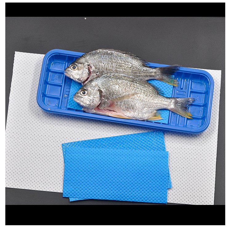 Wholesale Moisture Food Packaging Market Trays Liner Soaker Absorption Meat Pad for Sale absorbent meat pad spill