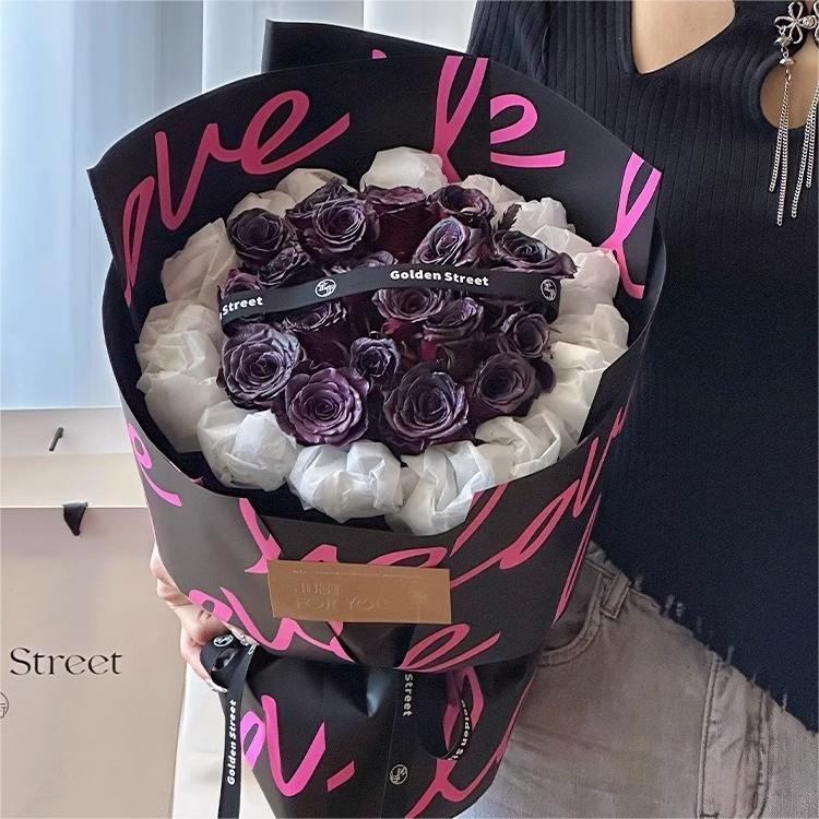 korean waterproof I love you bouquet floral flower wrapping paper for packaging paper luxury brands