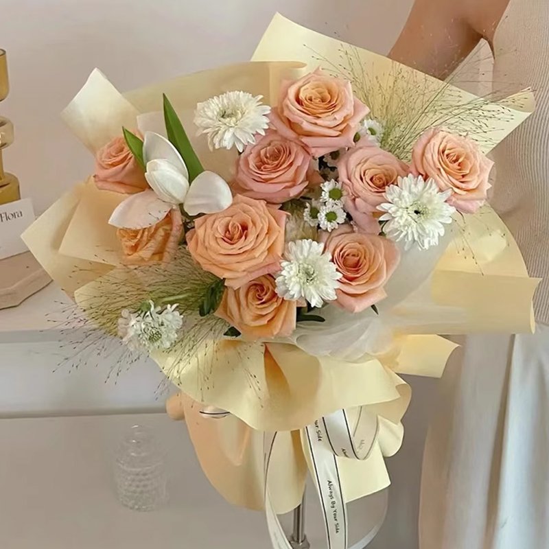 Changyi Custom Size Roll Paper Korean Bouquet Wrap Thickened Morning Mist Matte Waterproof Flower Gift Packaging