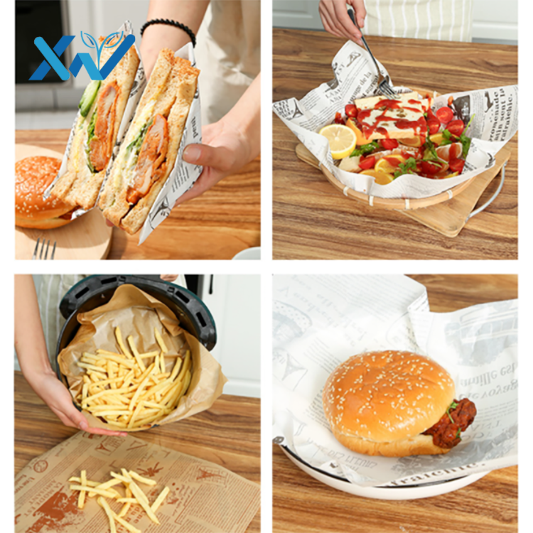 Customized Printing Cheap Food Grade Wrapping Wax Paper For Sandwich Hamburger Paper