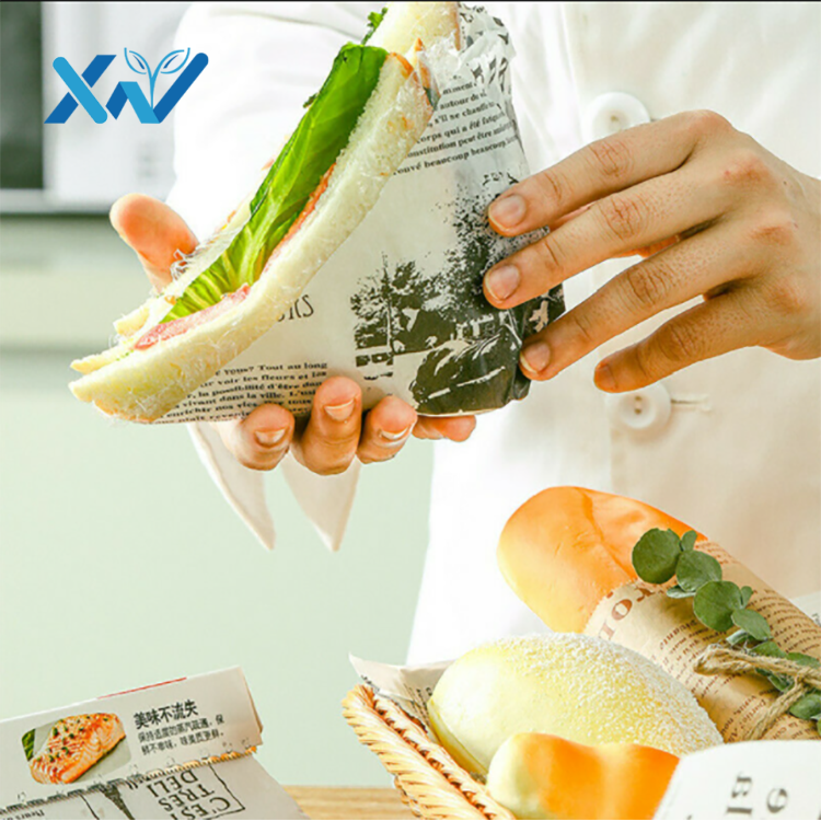 Customized Printing Cheap Food Grade Wrapping Wax Paper For Sandwich Hamburger Paper