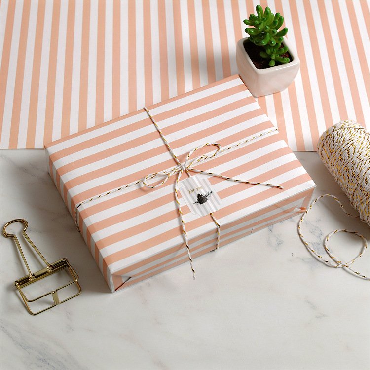 Valentine's Day Birthday Gifts Packaging Art Paper Stripe Dots Heart Decorating Waterproof Wrapping Paper