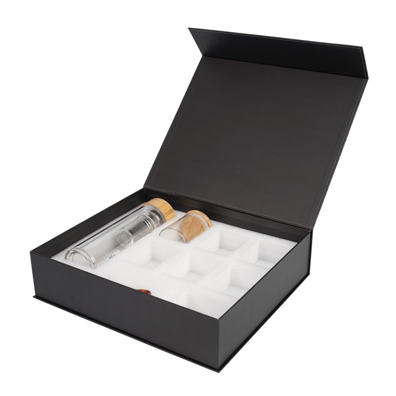 Custom Luxury Large Big Black Gold Gift Magnet Box Packaging Folding Magnetic Closure Gift Box With Lid