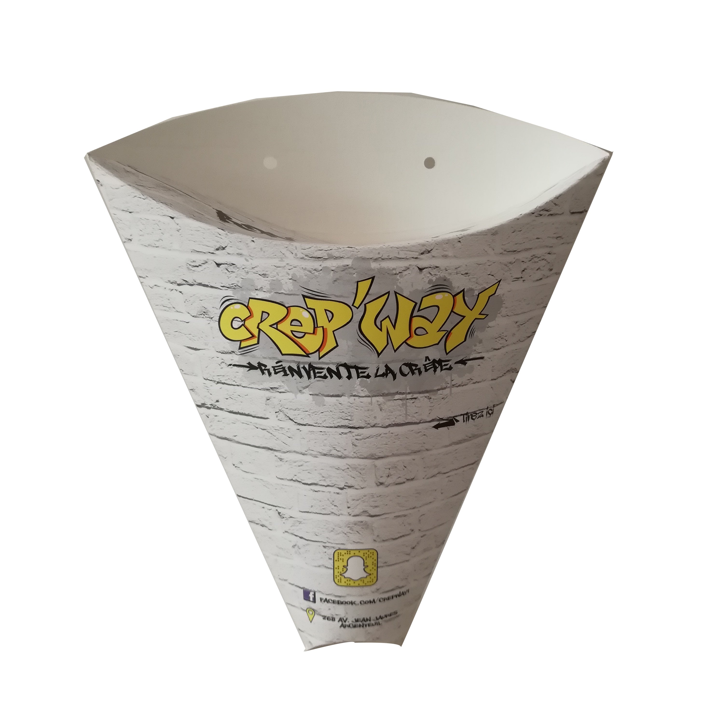 hot selling Disposable churros paper food packaging paper crepe cone