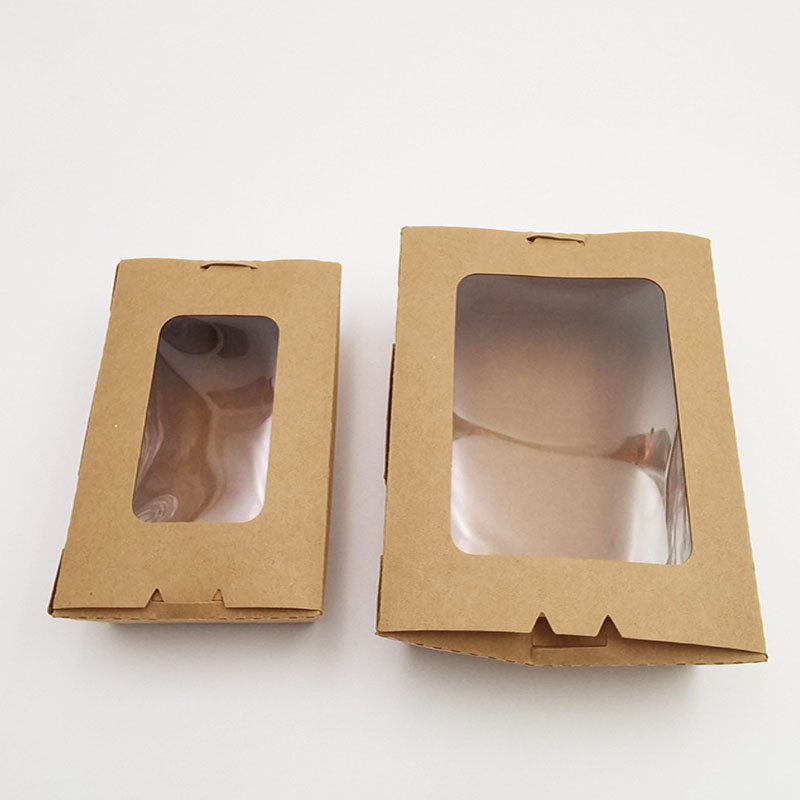 Kingwin Factory Directly 100% Degradable Kraft Paper Square Takeaway Box