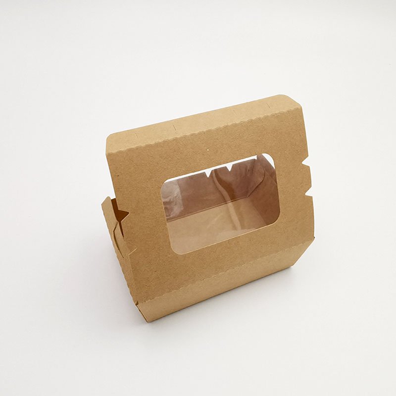 Kingwin Factory Directly 100% Degradable Kraft Paper Square Takeaway Box