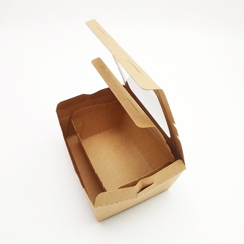 Kingwin Factory Directly 100% Degradable Kraft Paper Square Takeaway Box