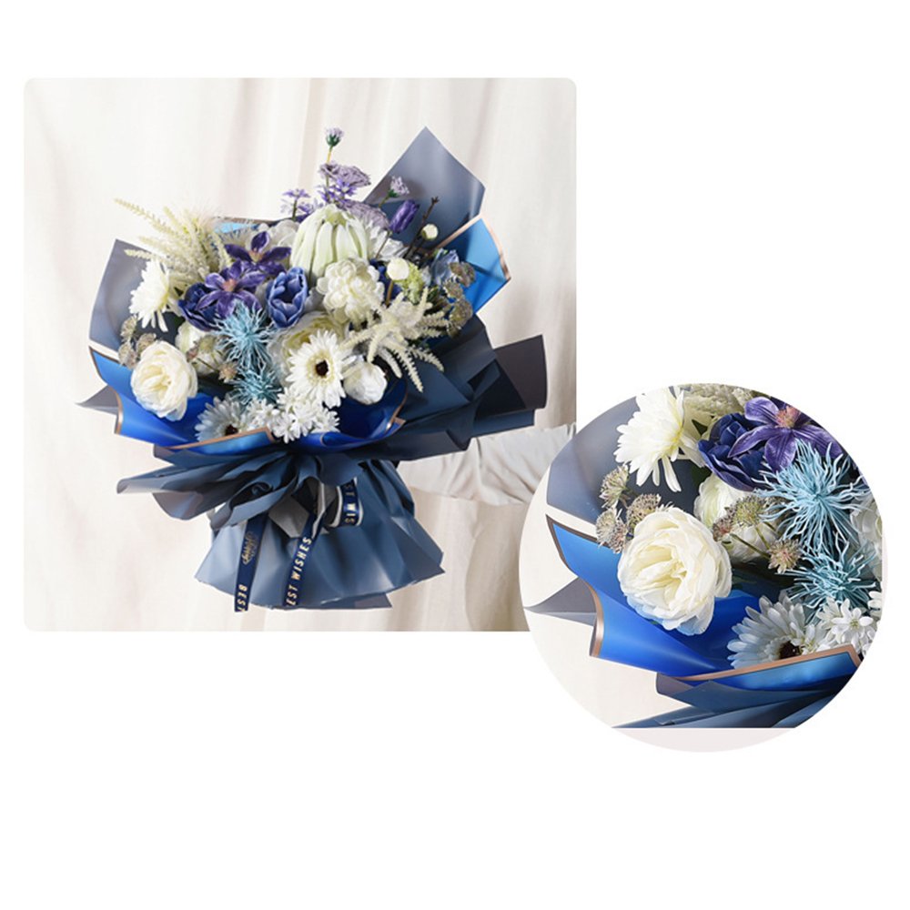 Golden Border Jelly Film Flower Packaging Paper Waterproof Gift Wrapping Paper High Quality