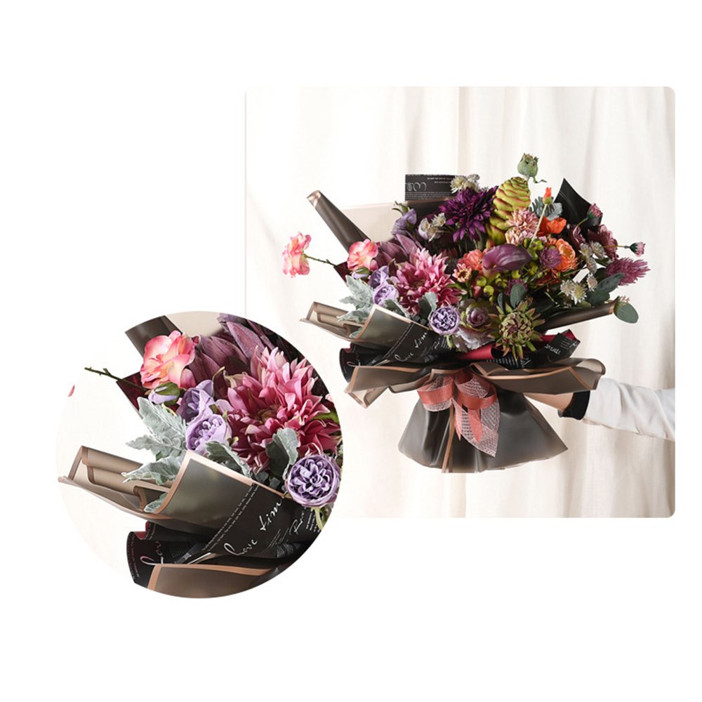 Golden Border Jelly Film Flower Packaging Paper Waterproof Gift Wrapping Paper High Quality