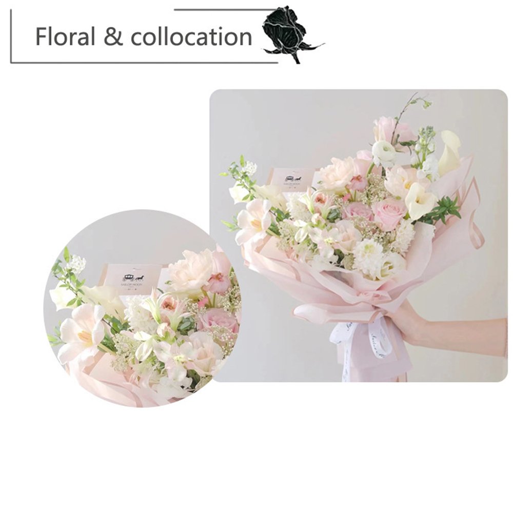 Golden Border Jelly Film Flower Packaging Paper Waterproof Gift Wrapping Paper High Quality