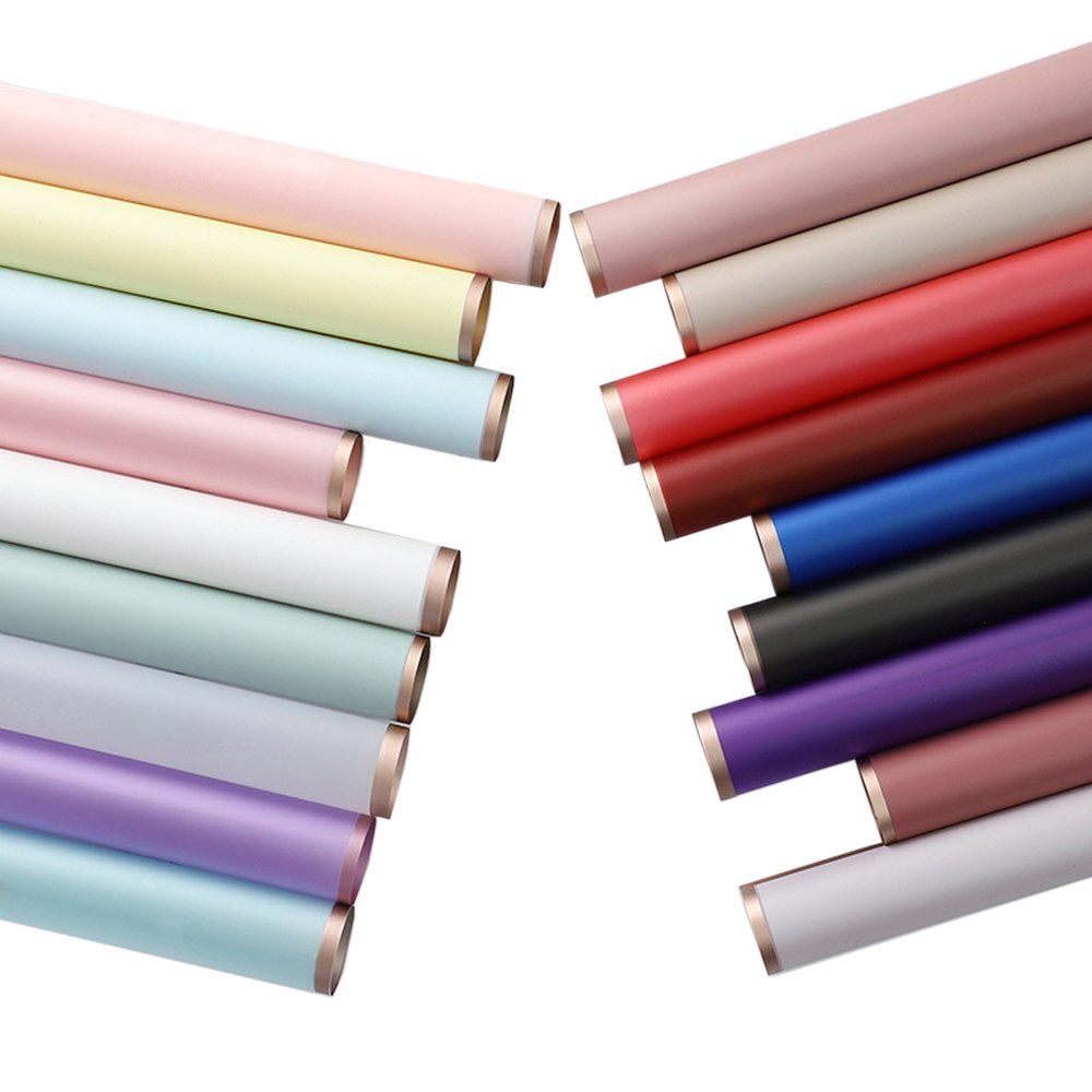 Golden Border Jelly Film Flower Packaging Paper Waterproof Gift Wrapping Paper High Quality