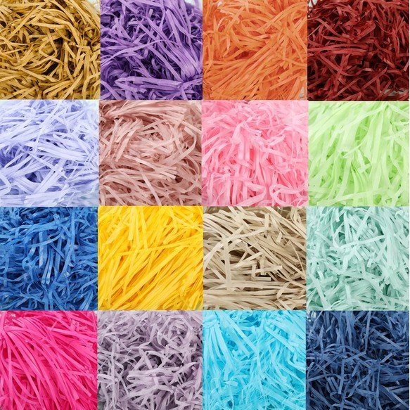 Wholesale cut paper shred filler shredded paper colorful shredded crinkle paper for packaging