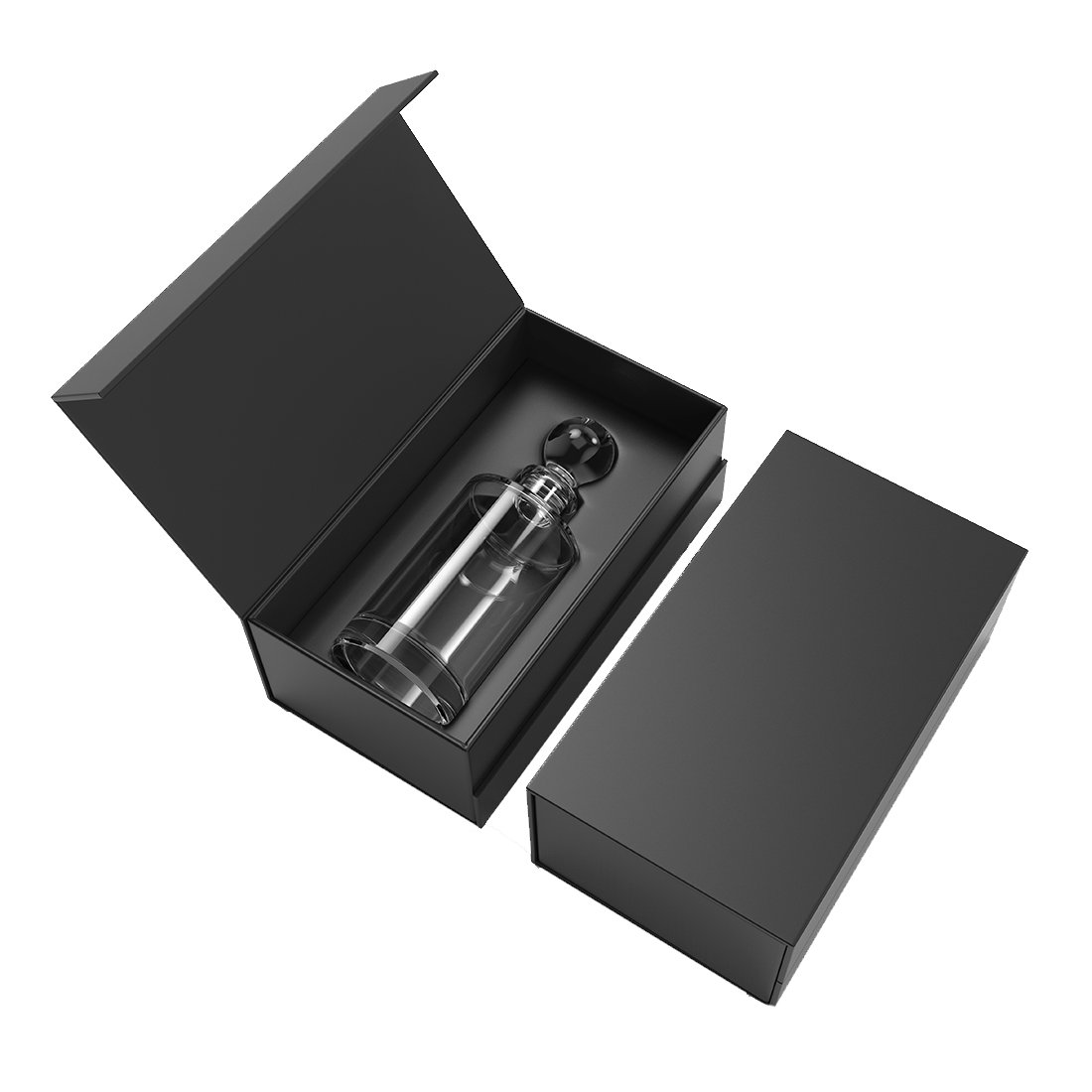 Custom logo luxury design black perfume packaging box empty perfume present boxes