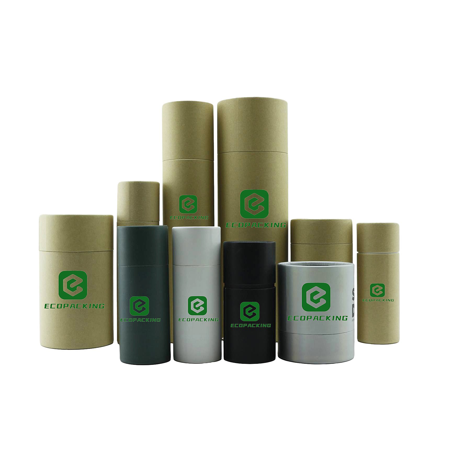 Eco Friendly Round Stick Kraft Lip Balm Deodorant Container Kraft Push Up Paper Tube