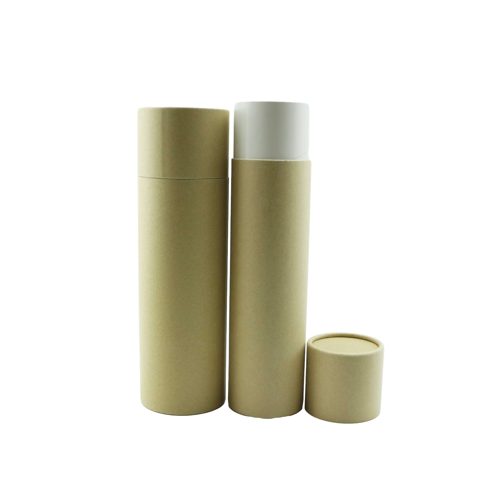 Eco Friendly Round Stick Kraft Lip Balm Deodorant Container Kraft Push Up Paper Tube