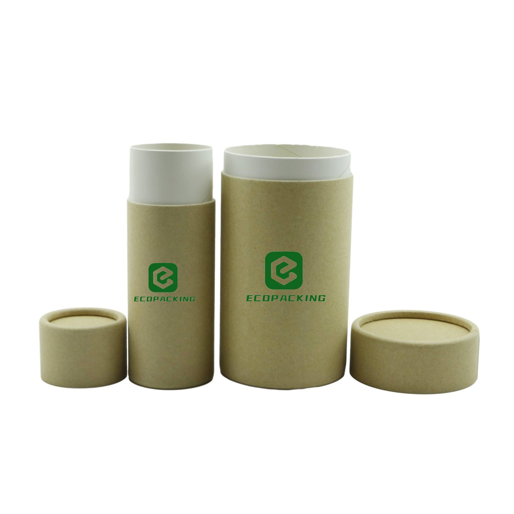 Eco Friendly Round Stick Kraft Lip Balm Deodorant Container Kraft Push Up Paper Tube