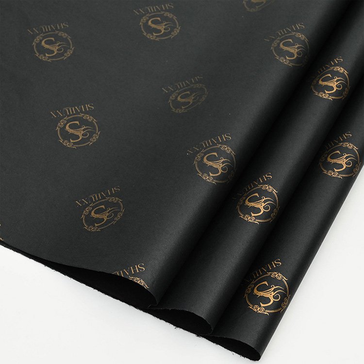 Eco Friendly Black Wrapping Tissue Paper Custom Full Printed Full Roll Customization Gift Wrapping Paper