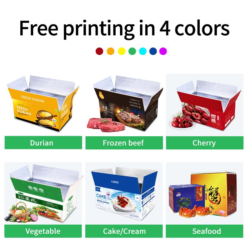 JiJiD Insulated Foam Box Frozen Aluminum Strawberry Packaging Paper Box For ice cream