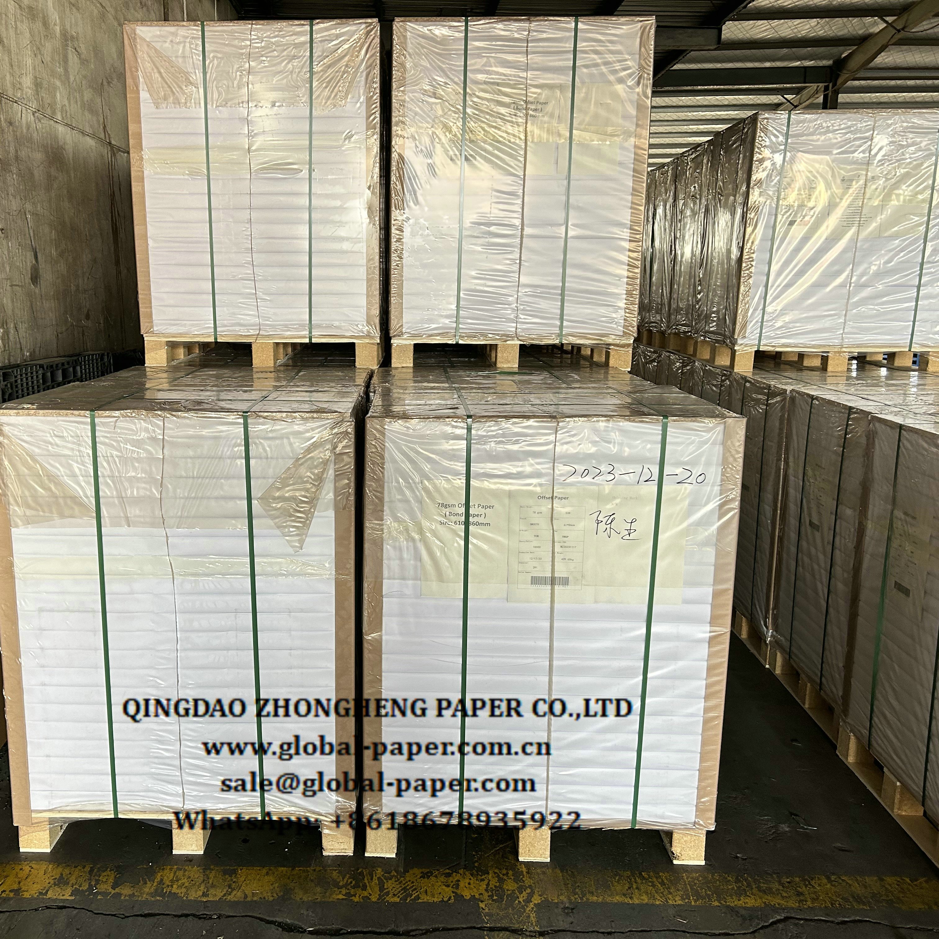 Super white color Offset Printing Paper with uncoated
