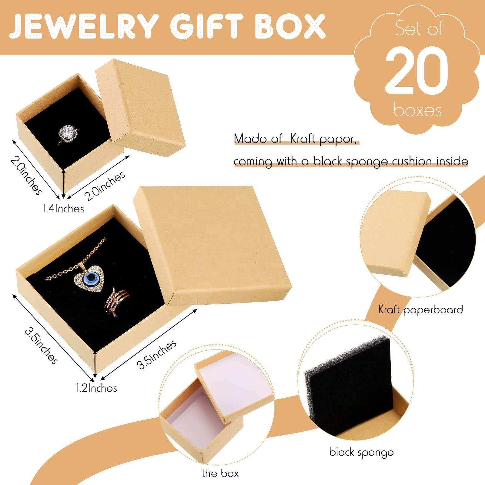 Personalized Eco Friendly Custom Logo High End Indian Ring Necklace Packaging Portable Cardboard Glass Western Mini Jewelry Box