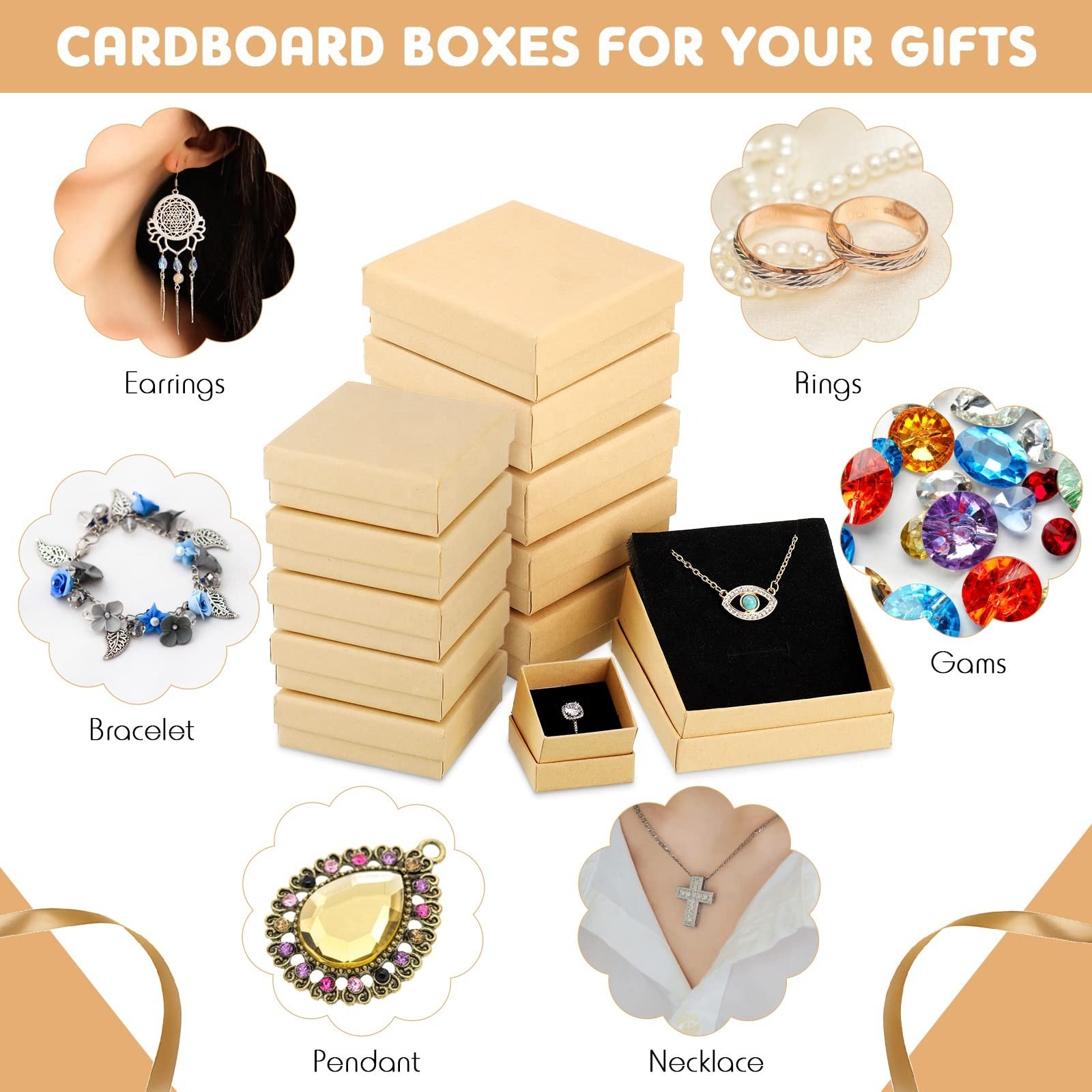 Personalized Eco Friendly Custom Logo High End Indian Ring Necklace Packaging Portable Cardboard Glass Western Mini Jewelry Box