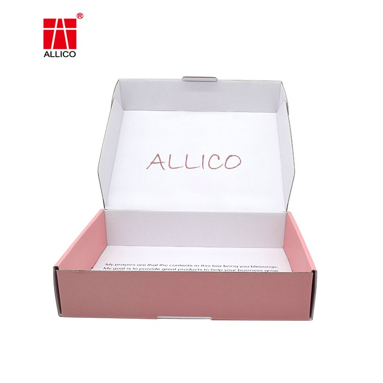 Custom Logo Pink Corrugated Mailer Cardboard Cosmetic Set Paper Packaging Mailing Postal Shipping Boxes