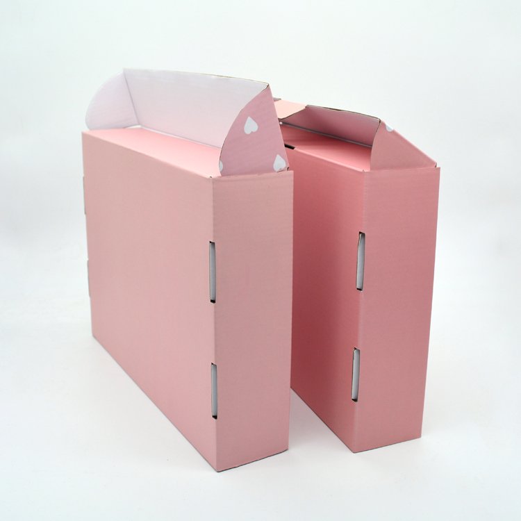 Custom Logo Pink Corrugated Mailer Cardboard Cosmetic Set Paper Packaging Mailing Postal Shipping Boxes