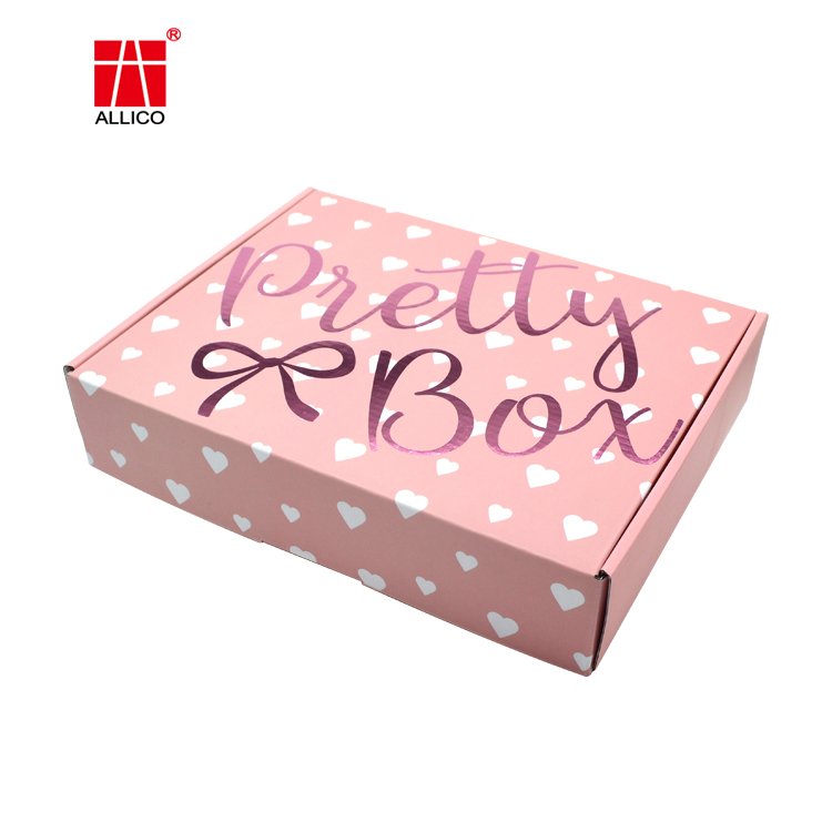 Custom Logo Pink Corrugated Mailer Cardboard Cosmetic Set Paper Packaging Mailing Postal Shipping Boxes