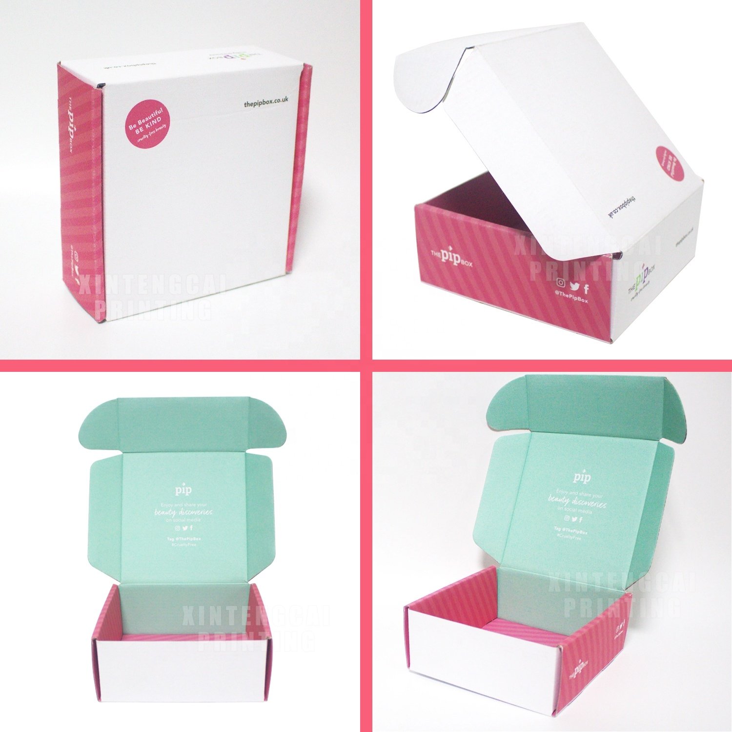 Custom Logo Tuck Top Corrugated Mailer Mailing Shipping Clothes Clothing Underwear Bra Packaging Paper Boxes For Lingerie