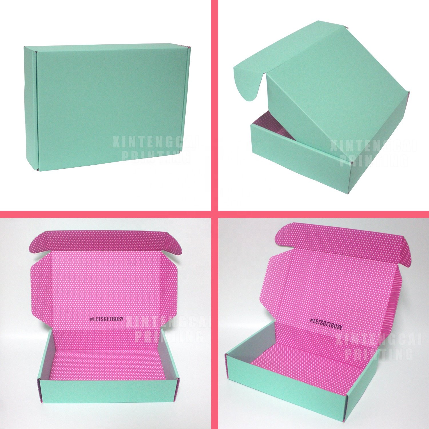 Custom Logo Tuck Top Corrugated Mailer Mailing Shipping Clothes Clothing Underwear Bra Packaging Paper Boxes For Lingerie