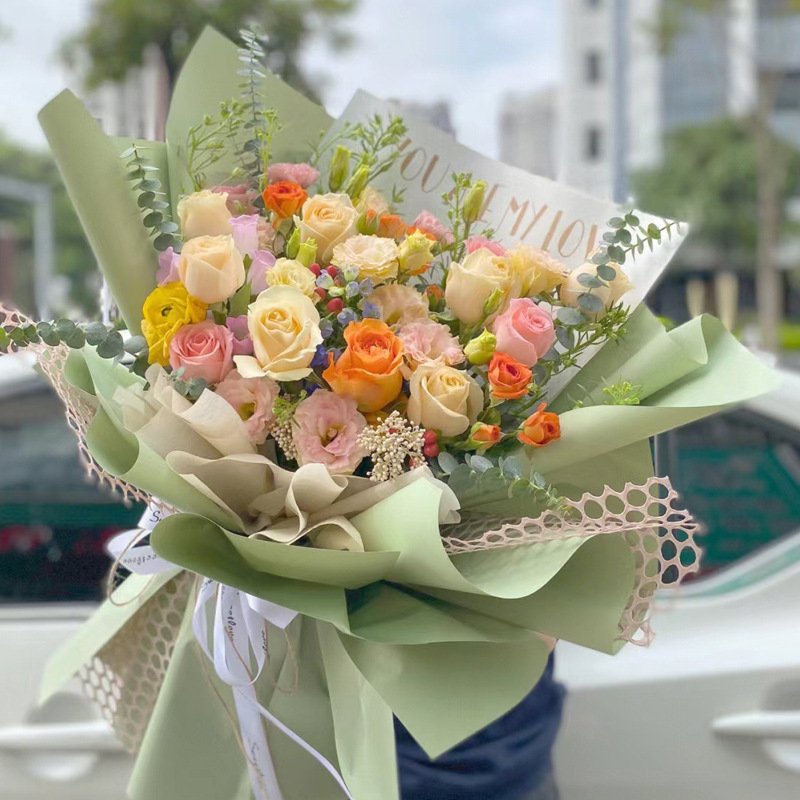 Solid color paper flower packaging paper wholesale waterproof florist bouquet packaging wrapping paper for flowers multicolor