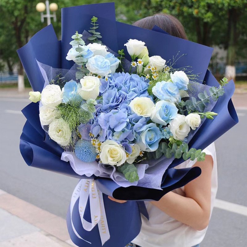 Solid color paper flower packaging paper wholesale waterproof florist bouquet packaging wrapping paper for flowers multicolor