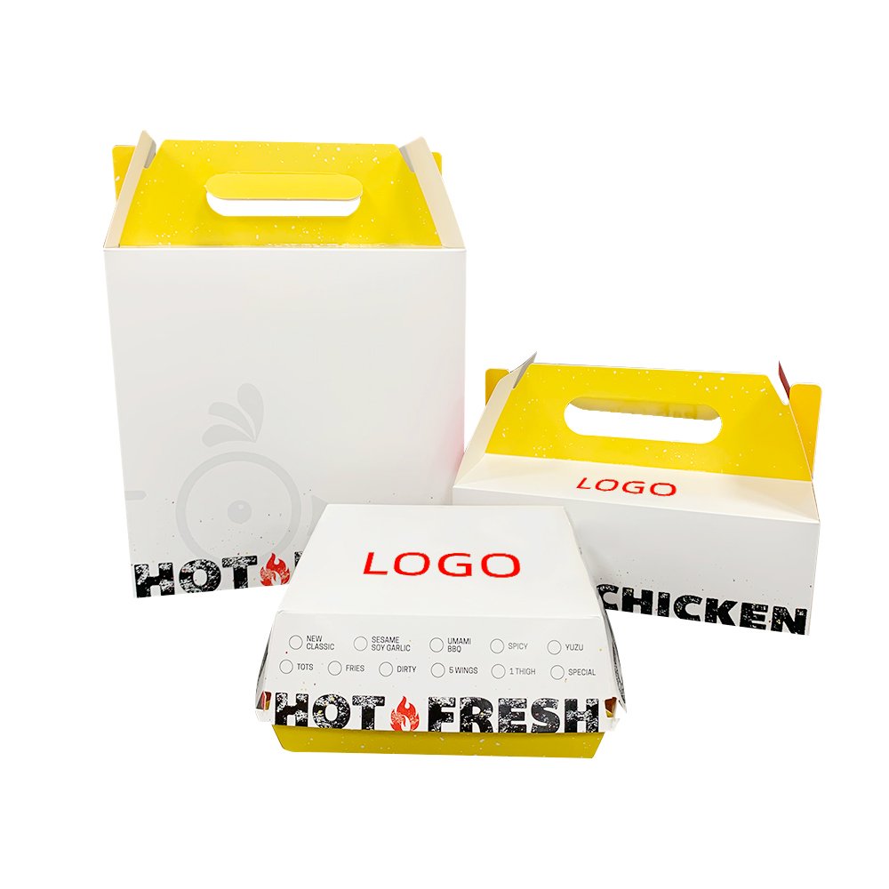 Fast Food Packaging Box Burger Box Food Grade Cardboard Eco Friendlyic Chiptable Kraft Paper Custom Printed Disposable Accept
