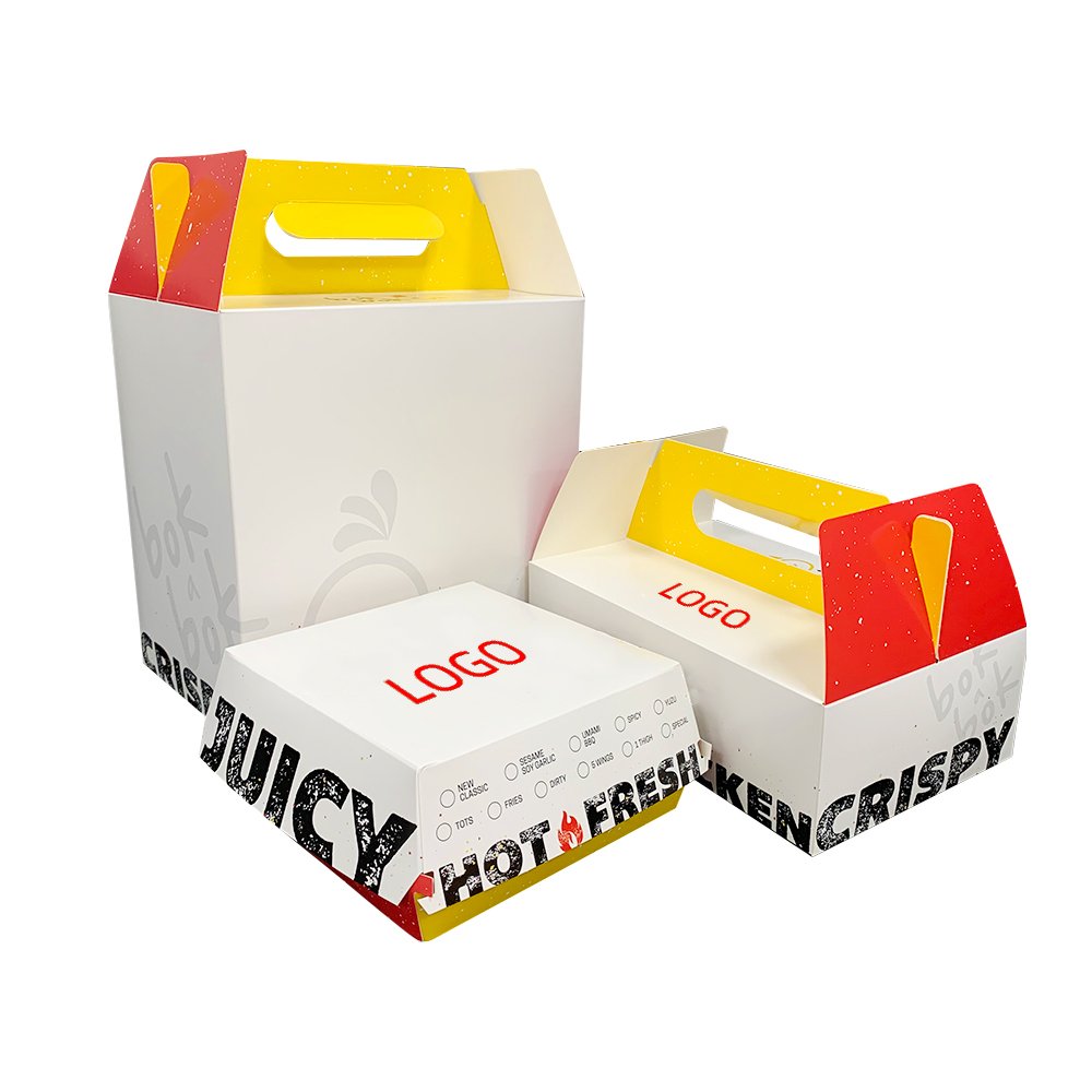Fast Food Packaging Box Burger Box Food Grade Cardboard Eco Friendlyic Chiptable Kraft Paper Custom Printed Disposable Accept