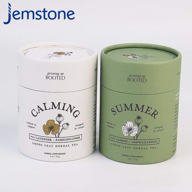 "100% Recyclable Custom Eco Friendly Empty Tea Gift Tube Paper Box Packaging Luxury Cylinder Packaging For Loose Leaf Herbal Tea