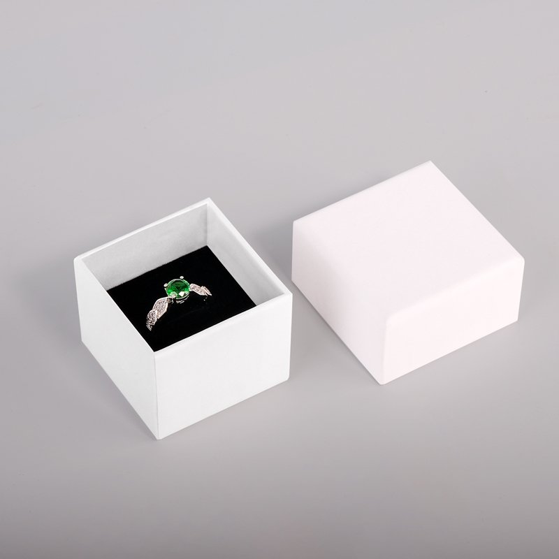 Custom printed luxury jewellery packaging paper Boxes with velvet Foam Insert for small ring earring necklace jewelry packaging