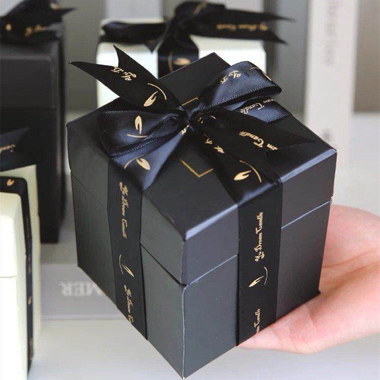 Custom Logo luxury pink candle packaging gift packing box,luxury custom candle jar with lid and gift box candle container