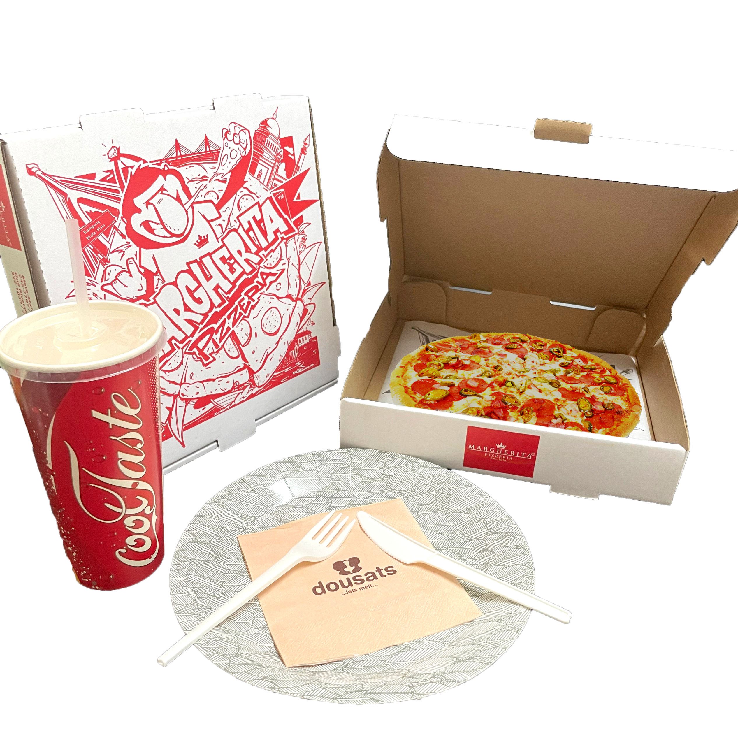 SP2784 7/8/9/10/12inch custom Advanced Corrugated Pizza Box E flute corrugated pizza box Take-Out Packaging paper box