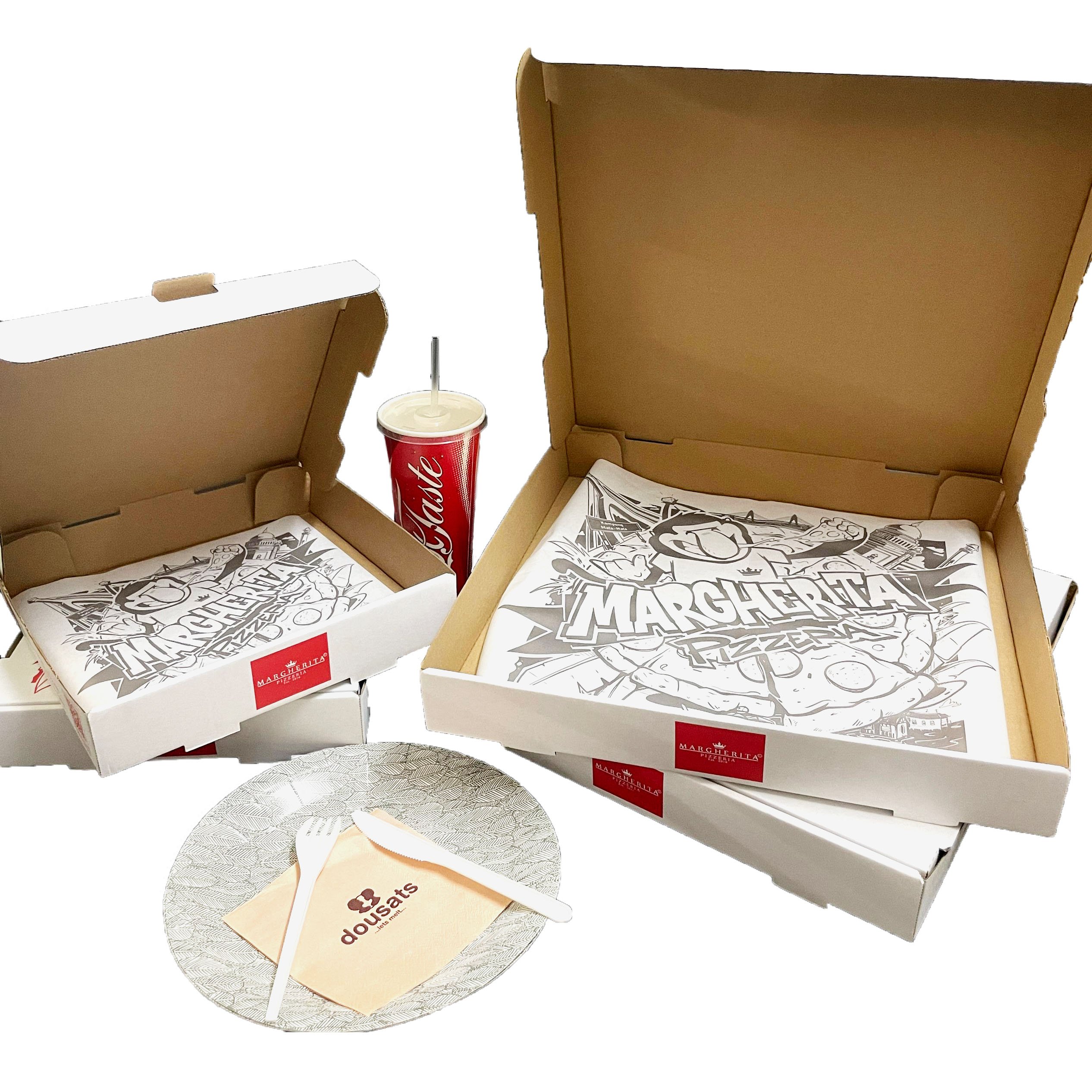 SP2784 7/8/9/10/12inch custom Advanced Corrugated Pizza Box E flute corrugated pizza box Take-Out Packaging paper box