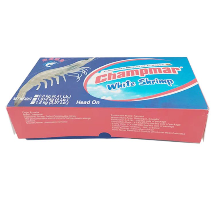 Shrimp Boxes Double Coated Frozen Seafood Packaging Paper Box Custom Made Logo Corrugated Box