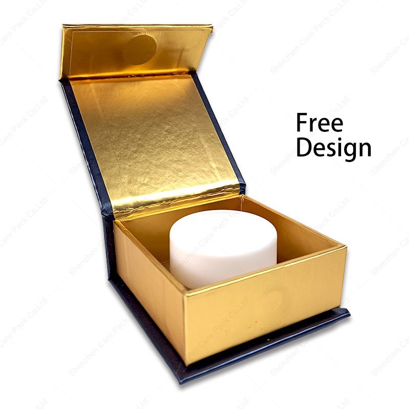 Customized Glass Bottom Jar Wax Oil Magnet Box Rigid Hard Cardboard Flip Top Packaging Paper Box For Concentrate Round Jar