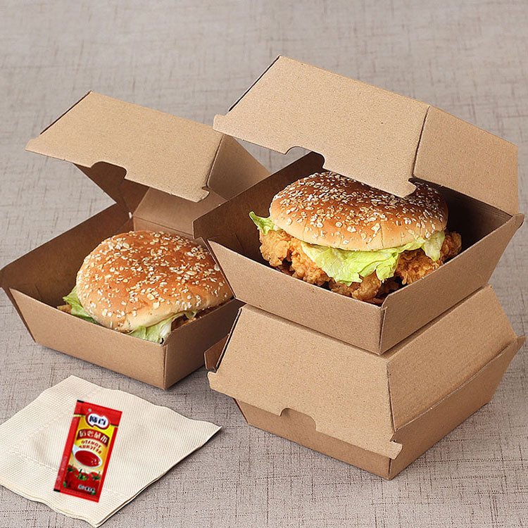 Customized Printing Burger Wholesaler Custom Take Out Box Eco Friendly Burger Packaging Boxes